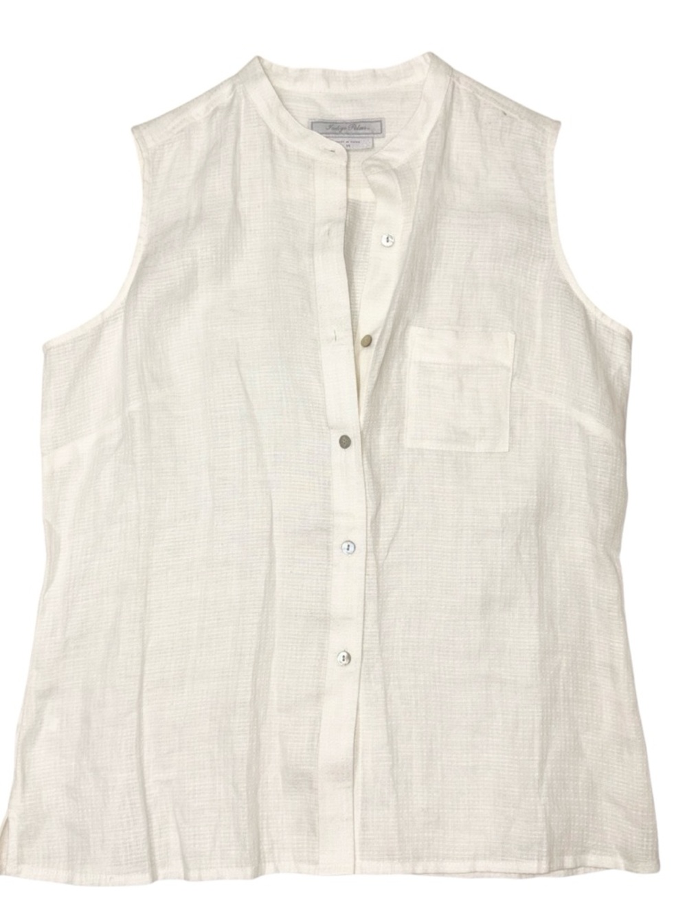 INDIGO PALMS Button Front 100% Linen Casual short sleeve Shirt sz Medium
